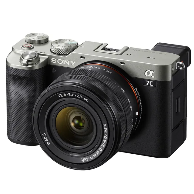 sony-alpha-7c-full-frame-compact-mirrorless-camera-with-28-60mm-lens-silver-ilce image 1