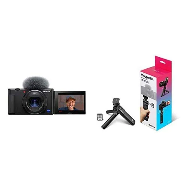 sony-zv-1-vlogger-camera-with-accessory-kit-wireless-grip-64gb-sd-card-black image 1