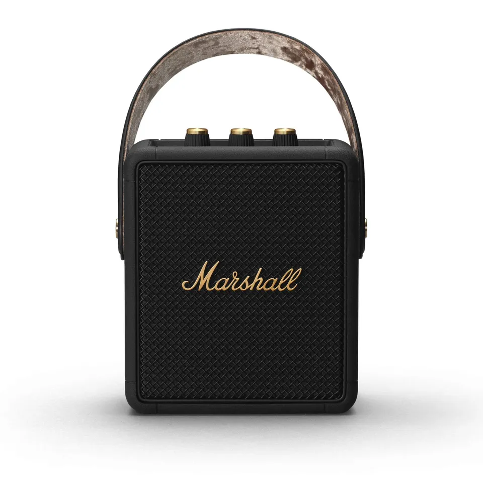 marshall-stockwell-ii-portable-bluetooth-speaker-black-and-brass-20-hours-playti image 1