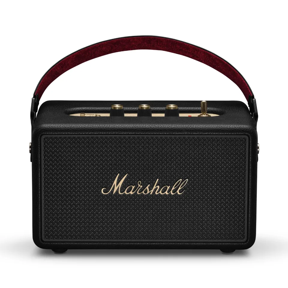 marshall-kilburn-iii-portable-bluetooth-speaker-black-and-brass image 1