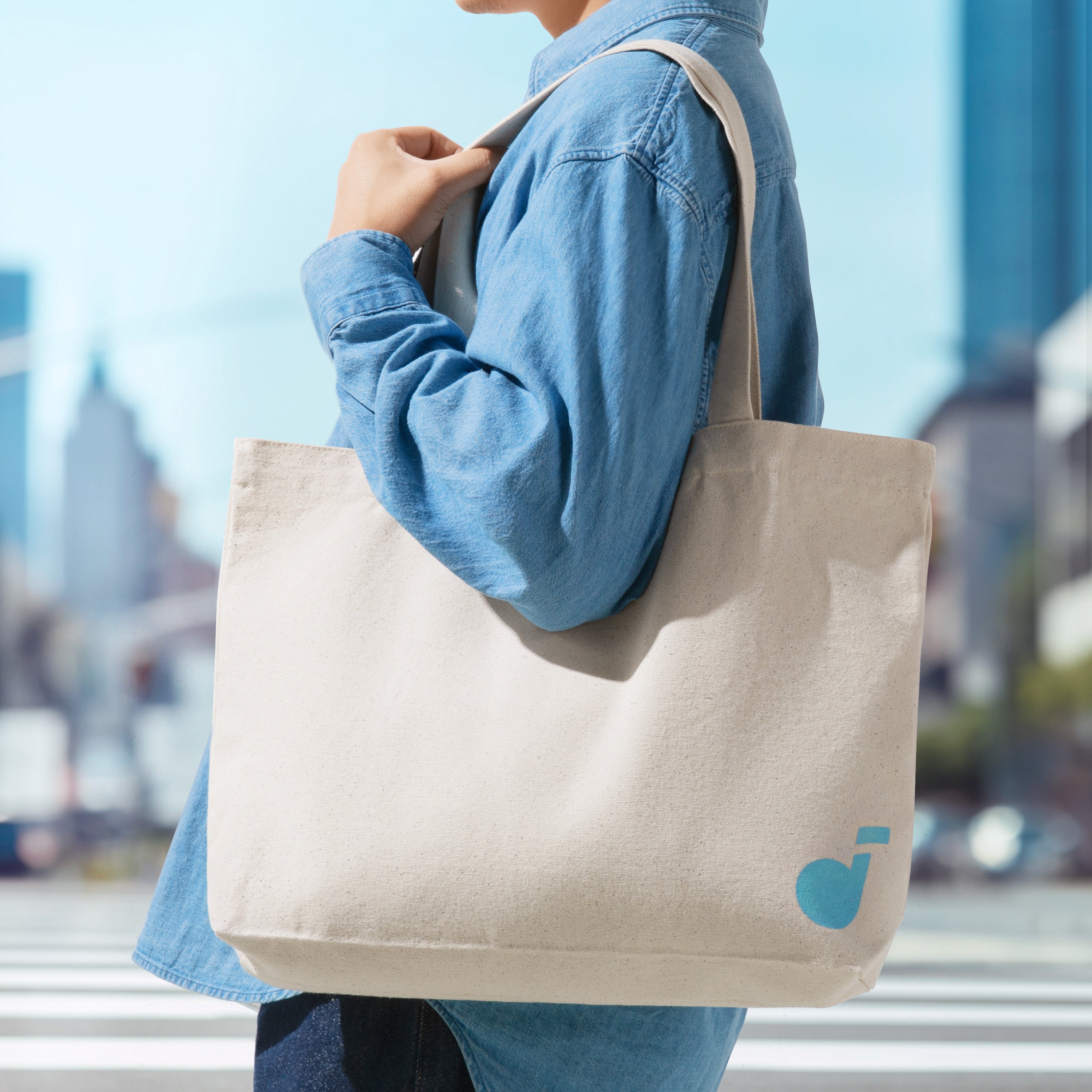 anker-soundcore-tote-bag-lightweight-cotton-carry-all-with-exterior-pocket image 3