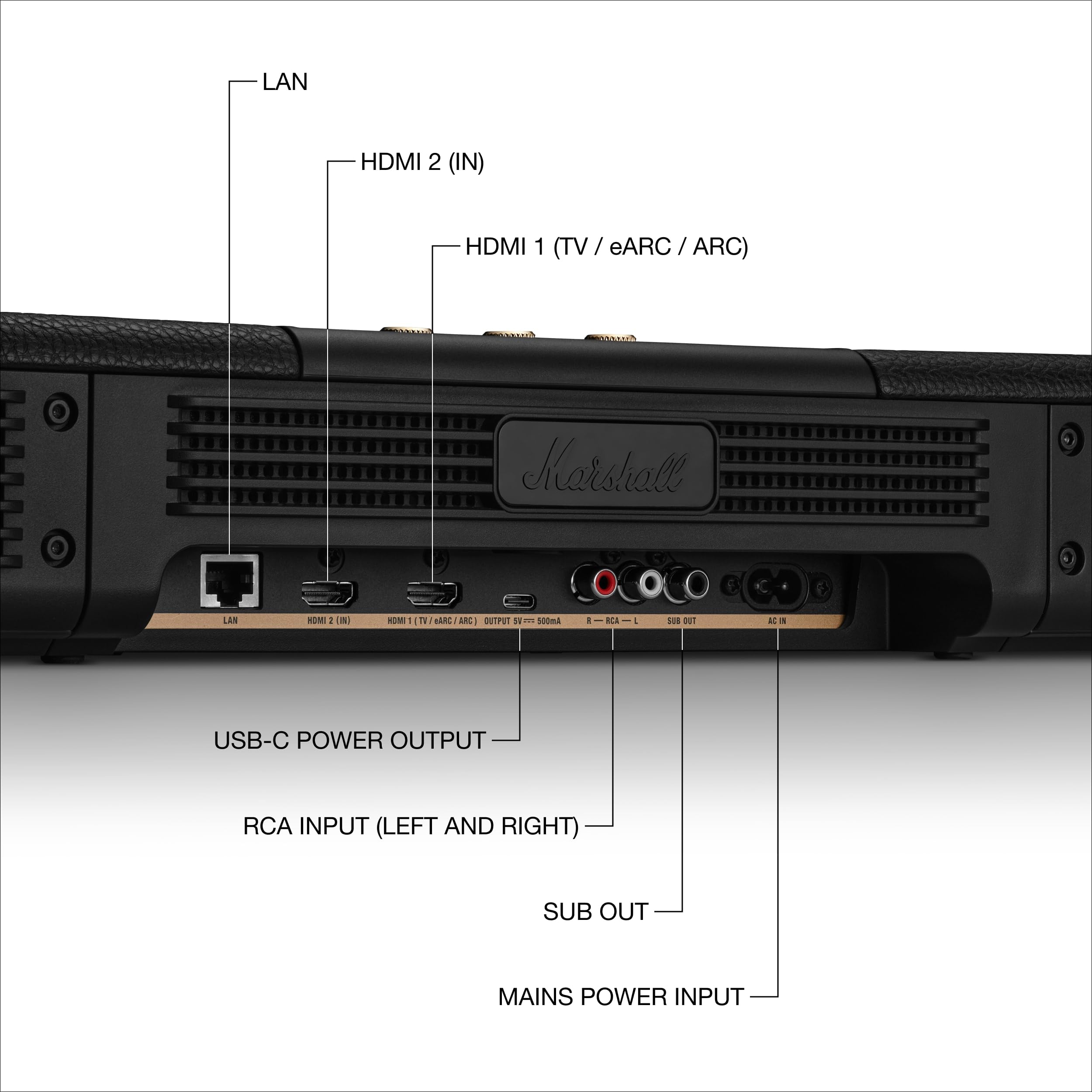 marshall-heston-120-soundbar-5-1-2-channel-dolby-atmos-with-built-in-subwoofers- image 8