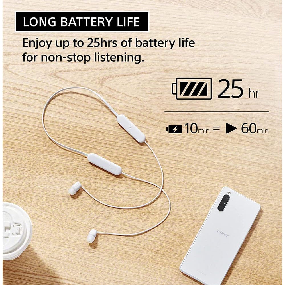 sony-wi-c100-wireless-in-ear-bluetooth-headphones-with-built-in-microphone-white image 2