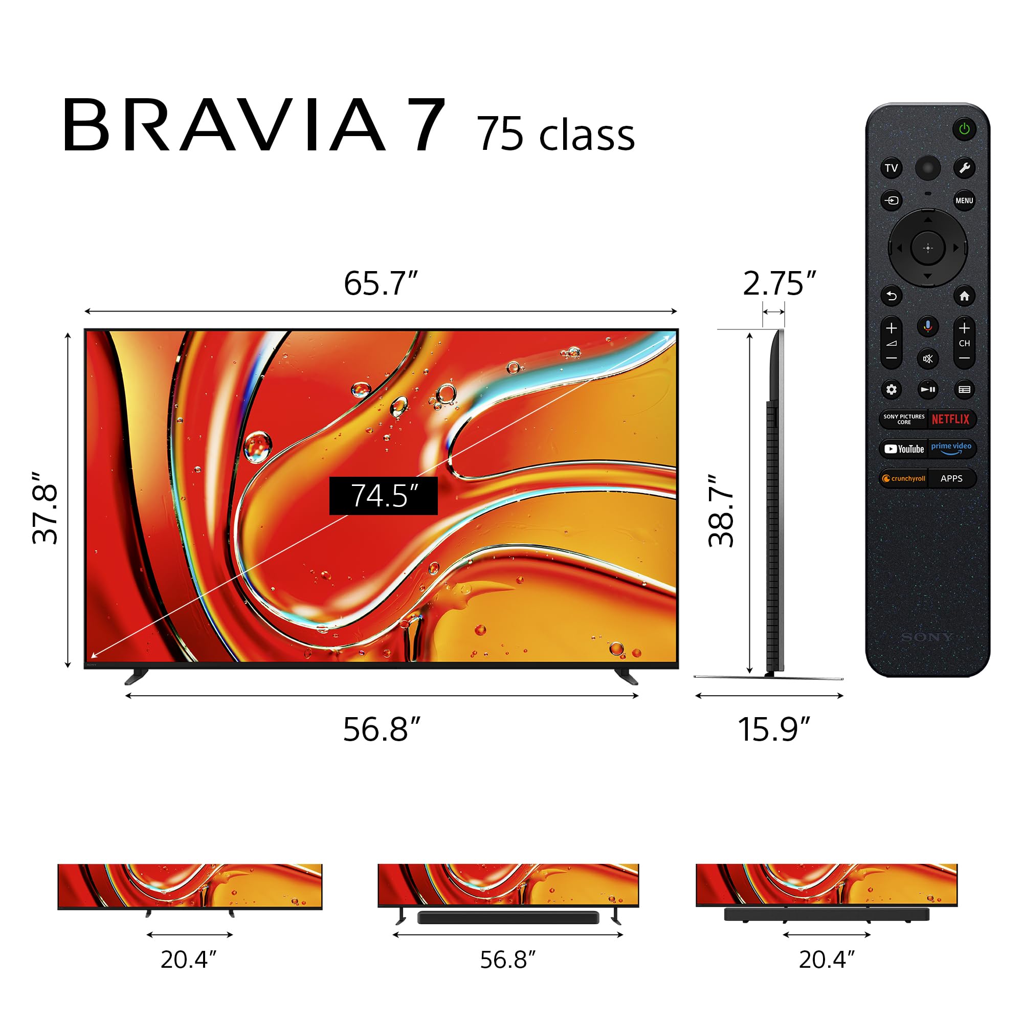 sony-75-inch-mini-led-qled-4k-ultra-hd-tv-bravia-7-k-75xr70-with-google-tv-and-p image 2