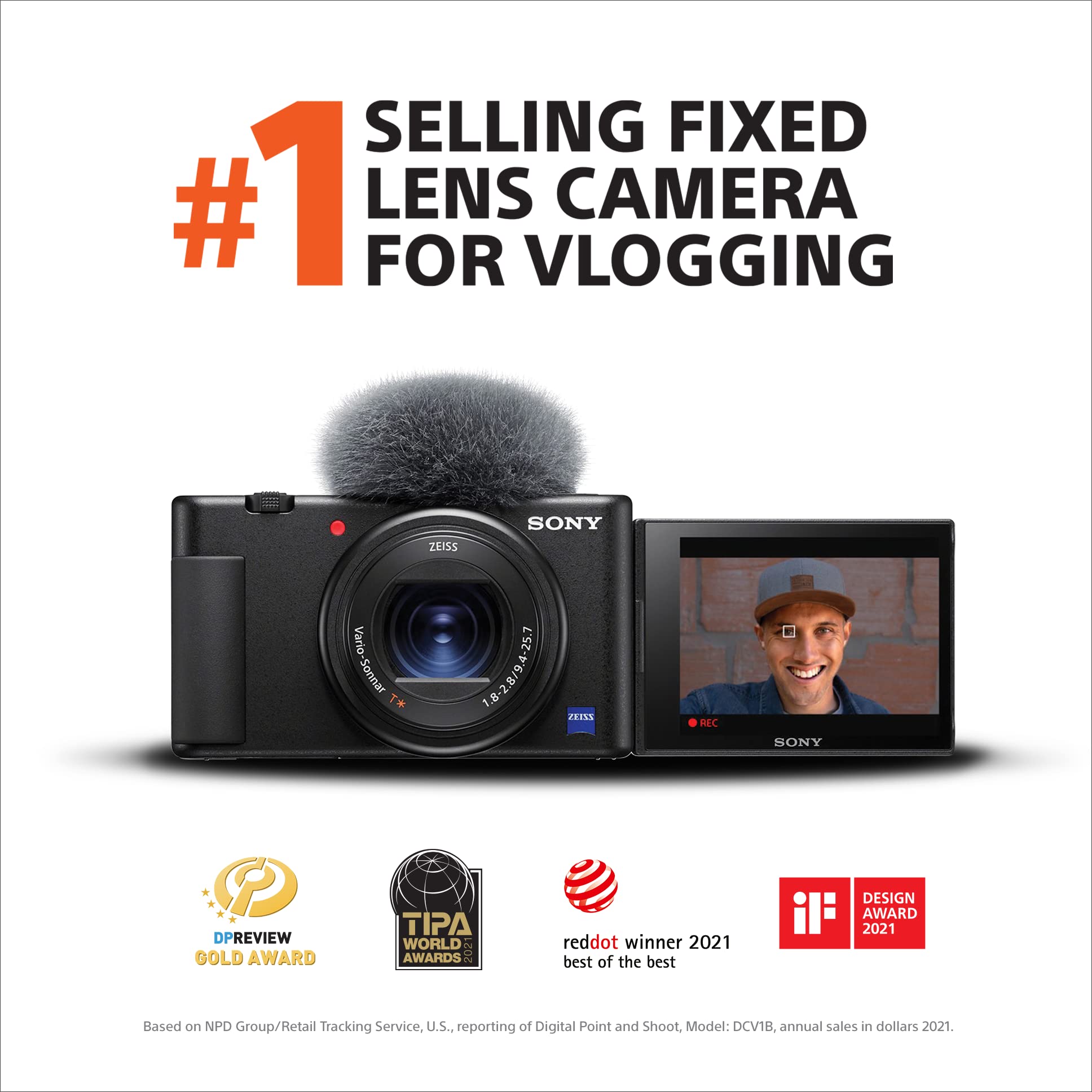 sony-zv-1-vlogger-camera-with-accessory-kit-wireless-grip-64gb-sd-card-black image 2