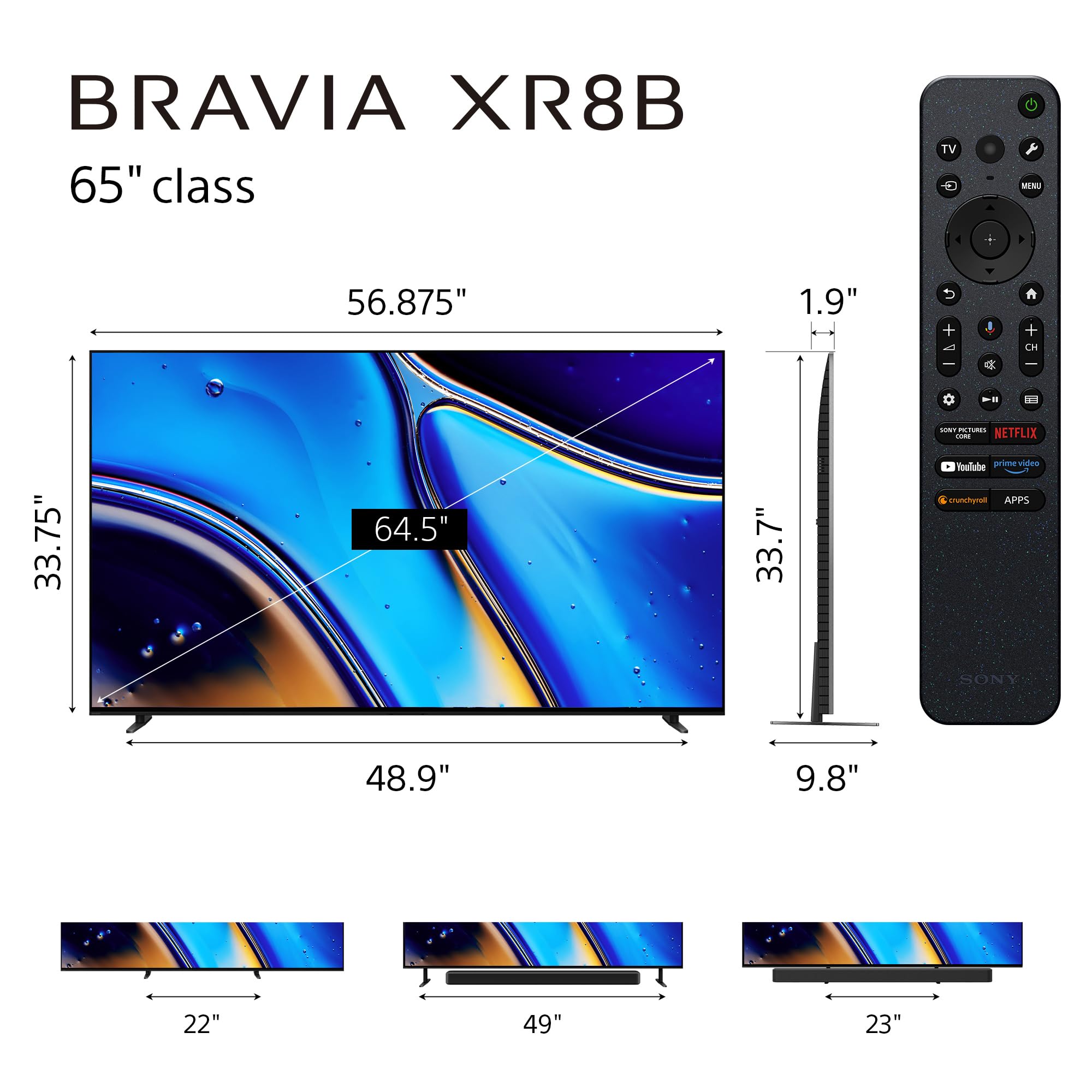 sony-65-inch-bravia-xr8b-oled-4k-hdr-smart-google-tv-k-65xr8b-black image 2