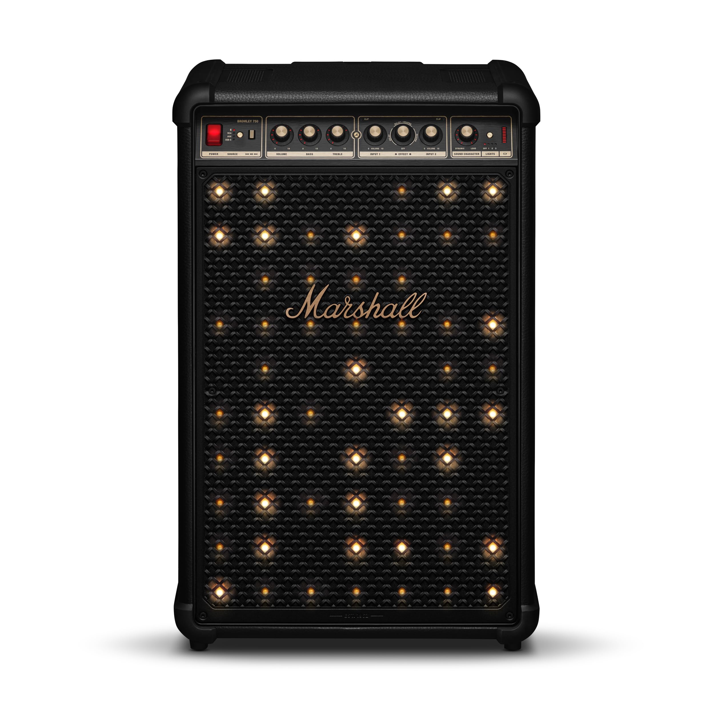 marshall-bromley-750-portable-party-speaker-black-brass-40-hours-playtime-360-tr image 1