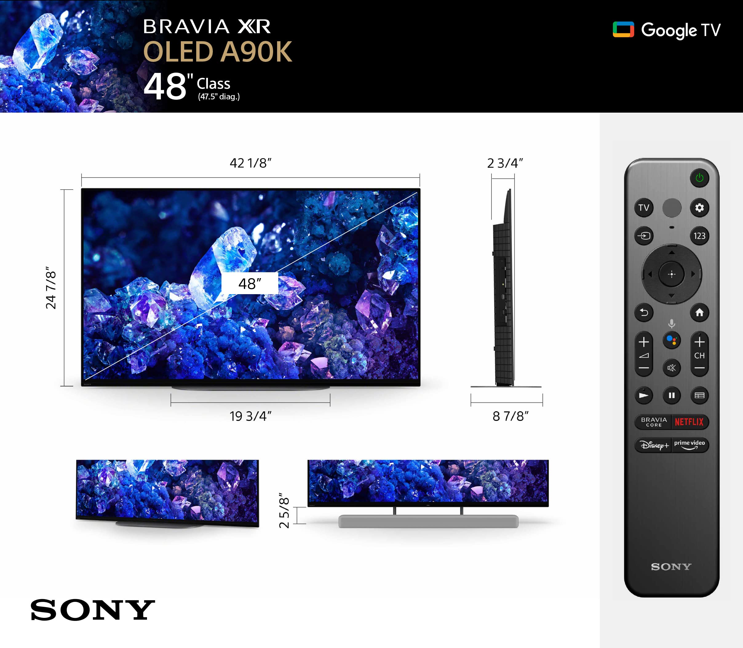sony-48-inch-4k-ultra-hd-tv-a90k-series-bravia-xr-oled-smart-google-tv-with-cogn image 6