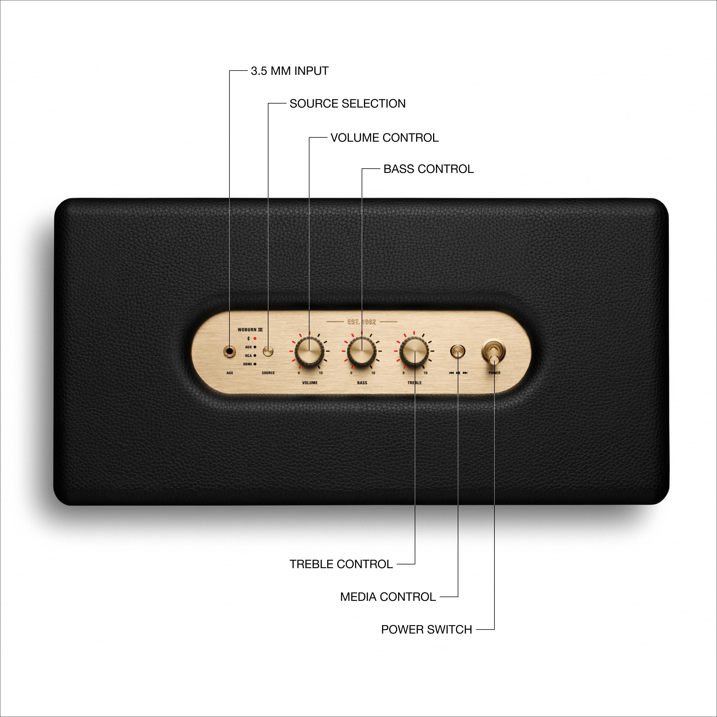 marshall-woburn-iii-bluetooth-home-speaker-loud-stereo-sound-with-bass-and-trebl image 6