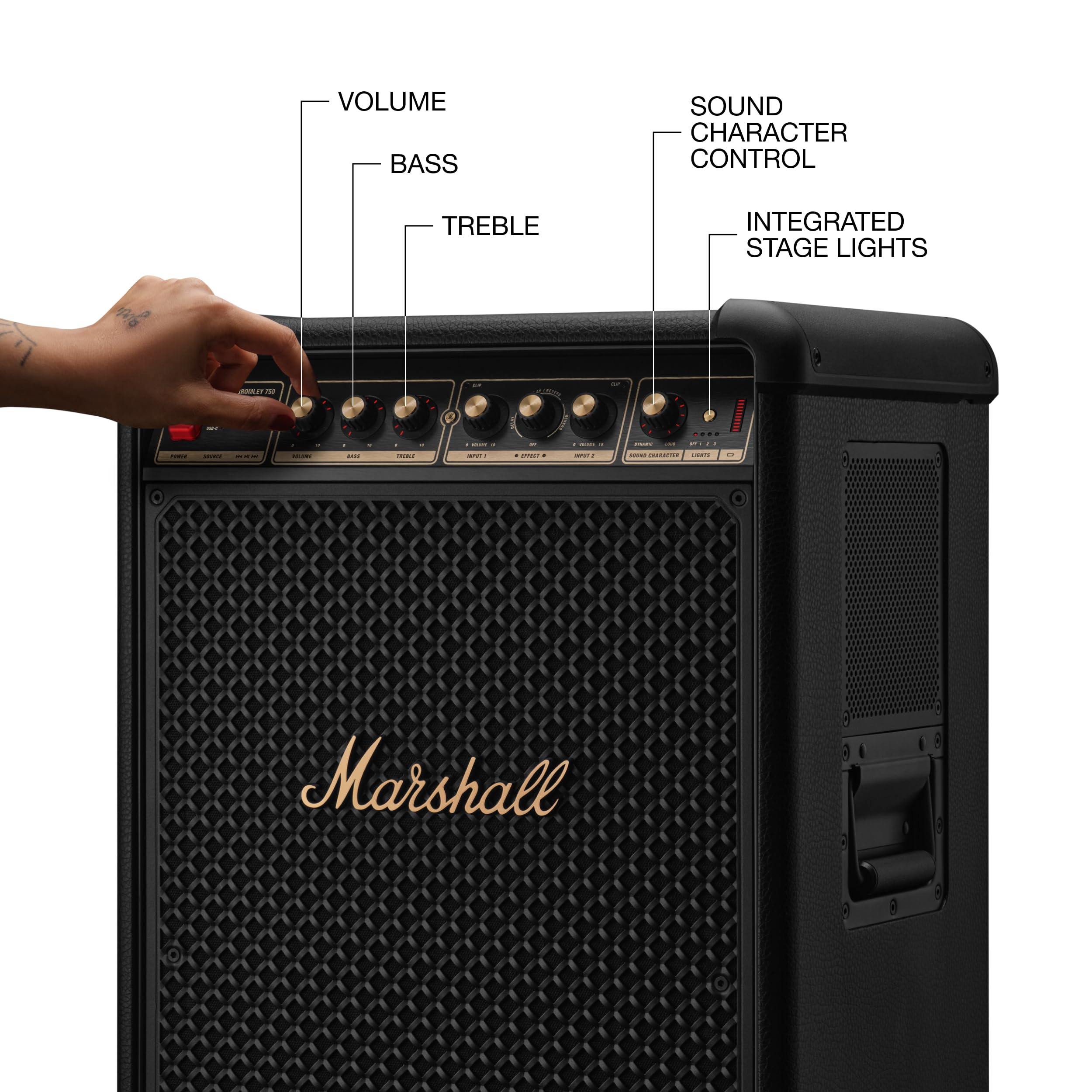 marshall-bromley-750-portable-party-speaker-black-brass-40-hours-playtime-360-tr image 7