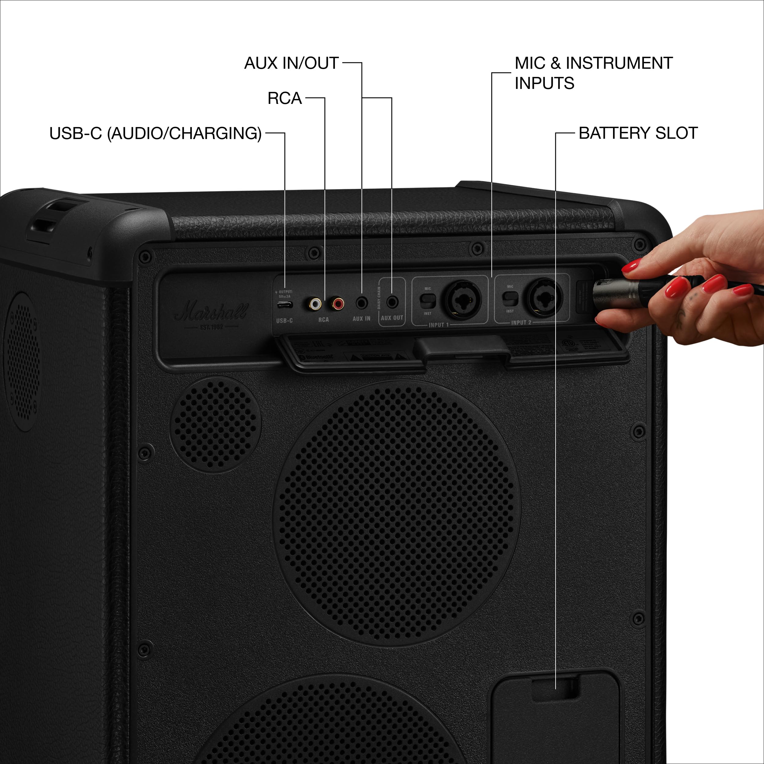 marshall-bromley-450-portable-party-speaker-360-sound-40-hours-playtime image 7