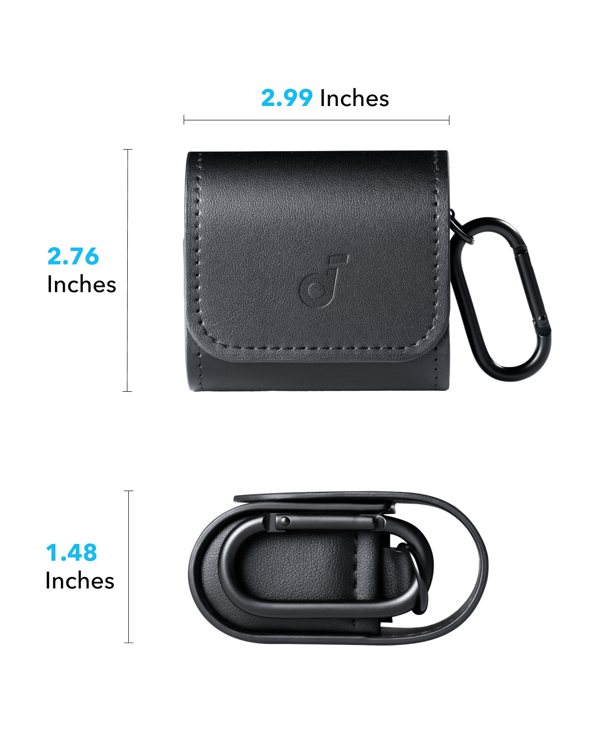 anker-soundcore-earbuds-travel-case-pu-leather-magnetic-snap-carabiner-universal image 6